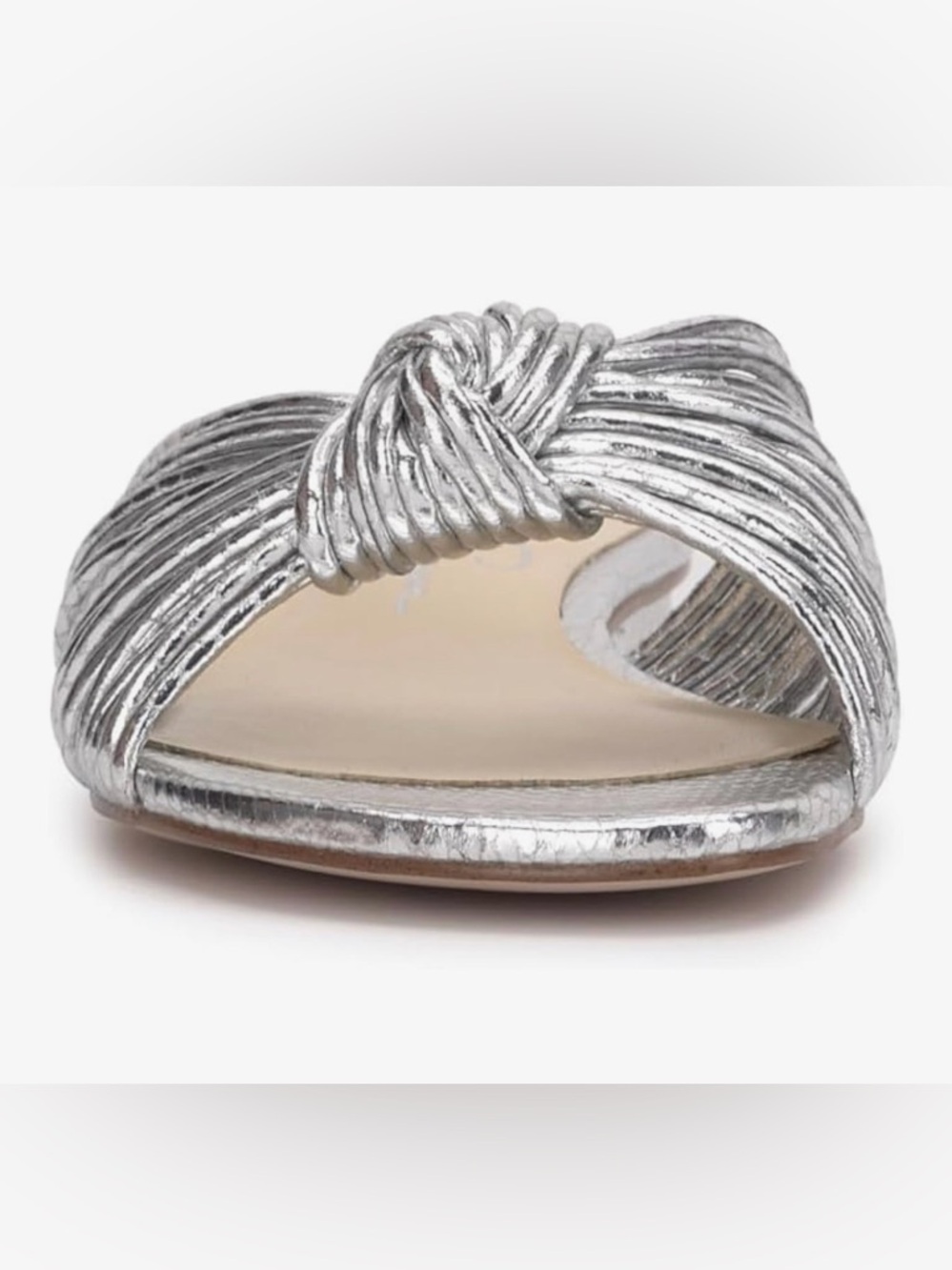JESSICA SIMPSON Dydra Silver Knot-Front Slide Sandals - Picture 13 of 15